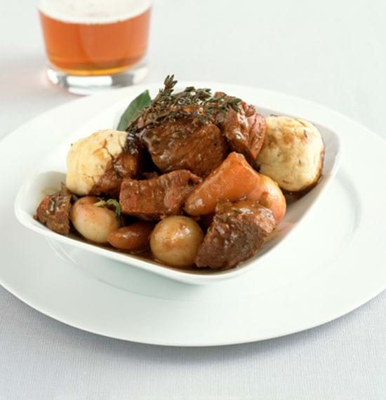 Beef and Beer Casserole with Caraway Seed Dumplings Beef and Beer Casserole with Caraway Seed Dumplings