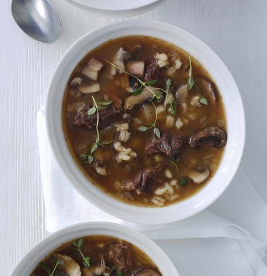 Beef, Barley and Mushroom Broth Beef, Barley and Mushroom Broth