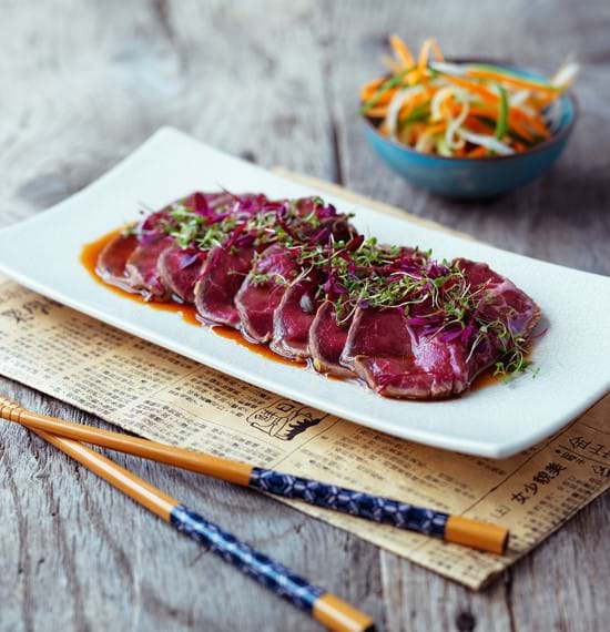 Beef Tataki with Ponzu-Style Dressing and Vegetables Beef Tataki with Ponzu-Style Dressing and Vegetables