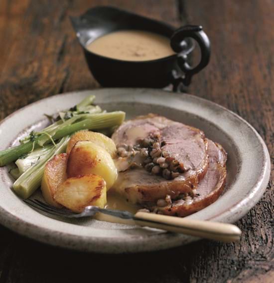 Glazed Roast Saddle of Lamb with Barley and Plum Stuffing Glazed Roast Saddle of Lamb with Barley and Plum Stuffing
