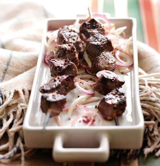 Honey and Mustard Lamb Kebabs with Fennel Coleslaw Honey and Mustard Lamb Kebabs with Fennel Coleslaw