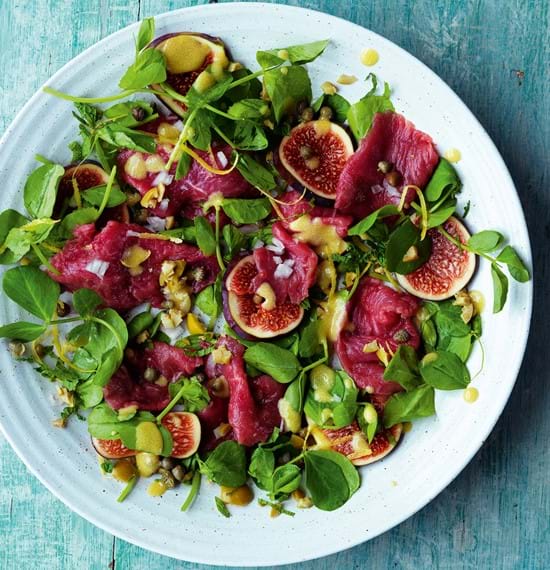 Lamb Carpaccio with Figs, Olives and Mint Lamb Carpaccio with Figs, Olives and Mint