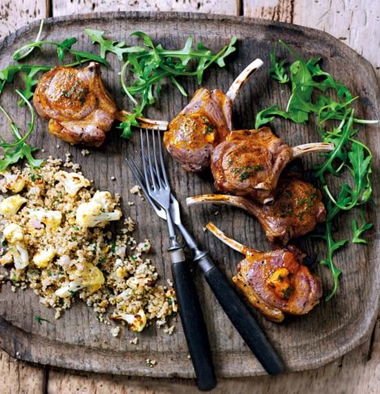 Grilled Lamb Chops with Warm Cauliflower and Quinoa Salad Grilled Lamb Chops with Warm Cauliflower and Quinoa Salad