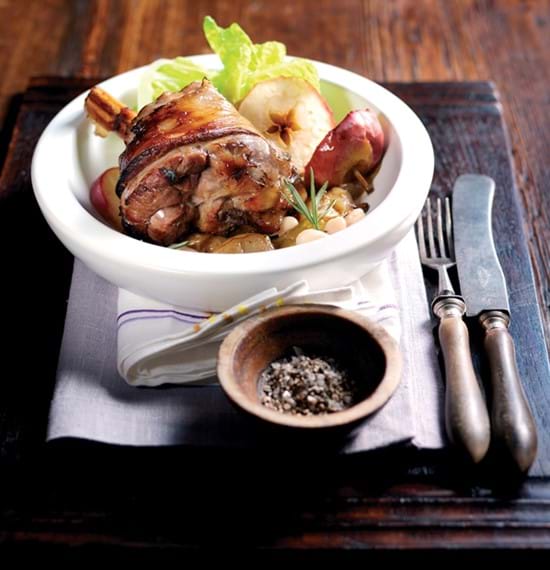 Lamb Shanks with Cider, Apple, Rosemary and Beans Lamb Shanks with Cider, Apple, Rosemary and Beans