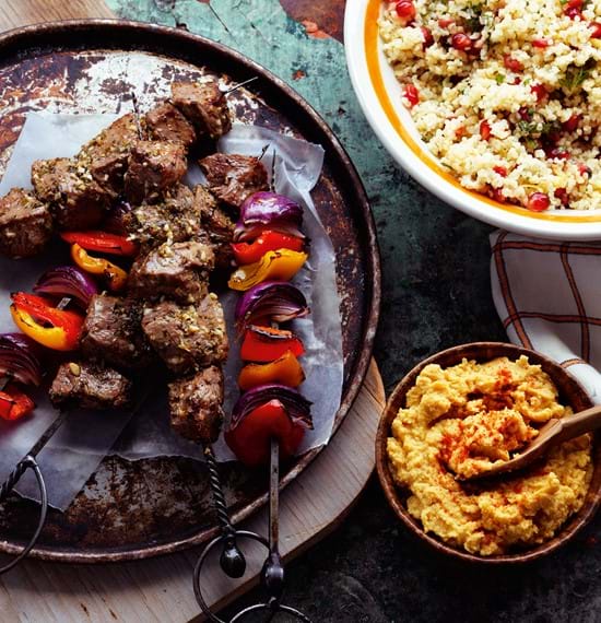 Lamb Shish Kebabs with Hummus Lamb Shish Kebabs with Hummus
