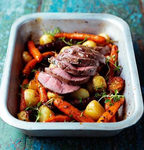 Lamb Mini Roast with Citrus Baby Carrots and New Potatoes Lamb Mini Roast with Citrus Baby Carrots and New Potatoes