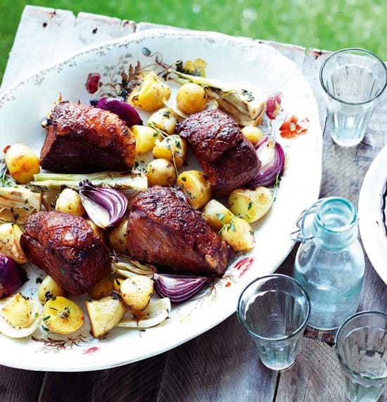 Beef Mini Roast with Summer Vegetables Beef Mini Roast with Summer Vegetables