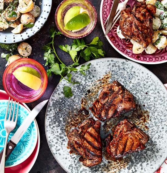 Minty Lamb Steaks with Potato and Watercress Salad Minty Lamb Steaks with Potato and Watercress Salad