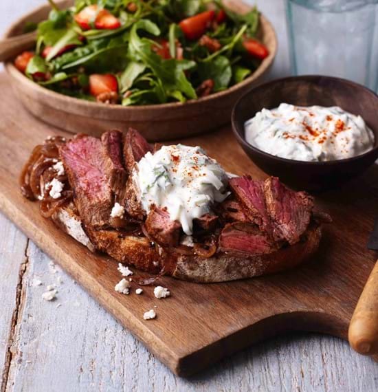 Moroccan Spiced Open Lamb Steak Sandwich Moroccan Spiced Open Lamb Steak Sandwich