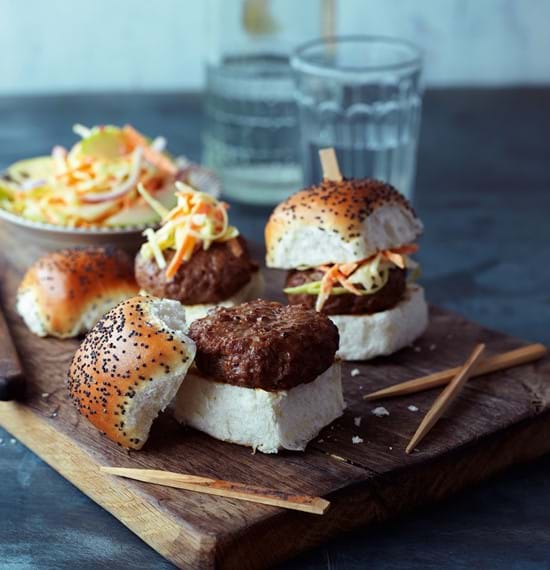 Piquant Mini Burgers with Apple and Chilli Slaw Piquant Mini Burgers with Apple and Chilli Slaw
