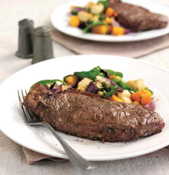 Piquant Steaks with Warm Roasted Vegetables Piquant Steaks with Warm Roasted Vegetables
