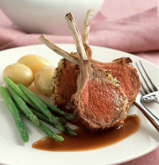 Rack of Lamb with a Herb Crust,Marsala and Redcurrant Sauce Rack of Lamb with a Herb Crust,Marsala and Redcurrant Sauce
