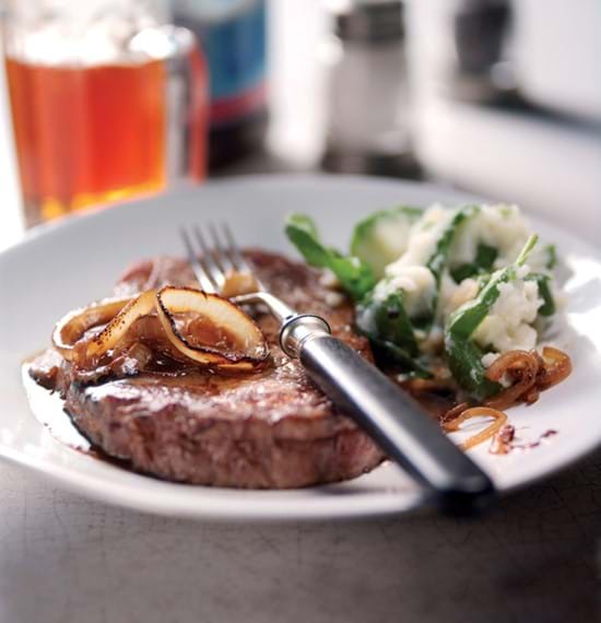 Rib-Eye Steak with Beefy Onion Sauce Rib-Eye Steak with Beefy Onion Sauce