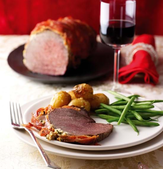 Roast Beef wrapped in Mustard, Cheese and Parma Ham Roast Beef wrapped in Mustard, Cheese and Parma Ham