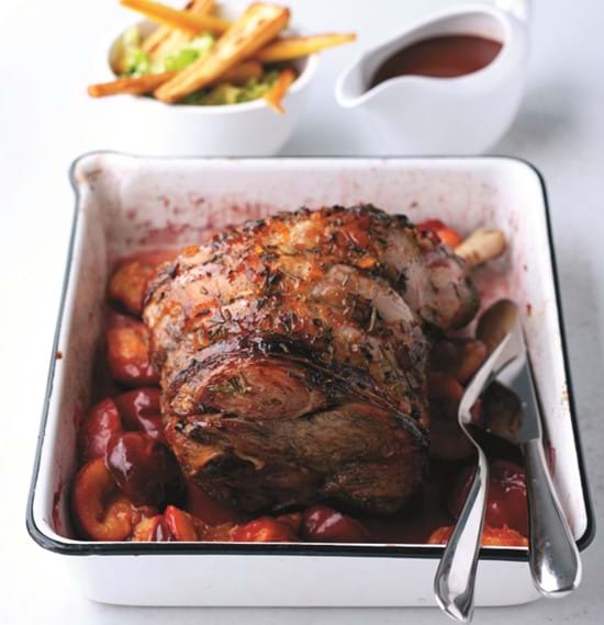 Roast Lamb with Stem Ginger, Plums and Port Roast Lamb with Stem Ginger, Plums and Port