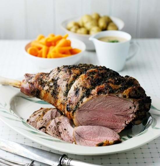 Roast Leg of Lamb with Tarragon and Mint Butter Roast Leg of Lamb with Tarragon and Mint Butter