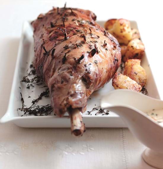 Roast Leg of Lamb with Thyme, Orange and Anchovy Sauce Roast Leg of Lamb with Thyme, Orange and Anchovy Sauce