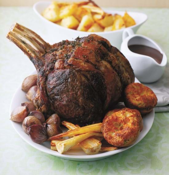 Roast Rib of Beef with Caramelised Shallots Roast Rib of Beef with Caramelised Shallots