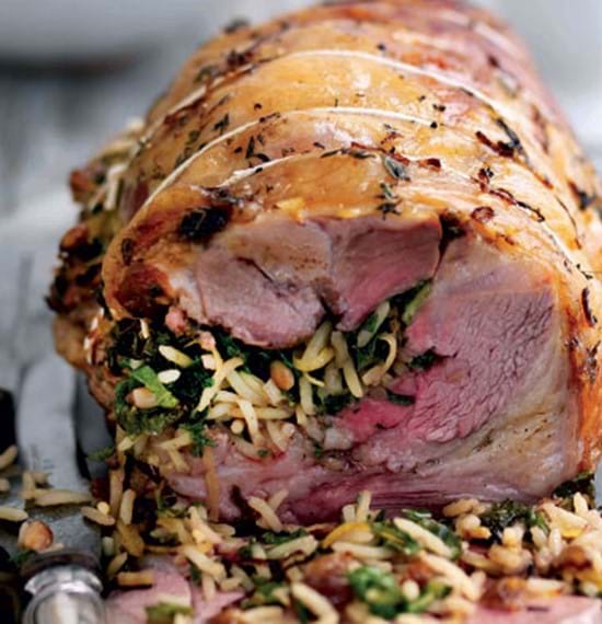 Rolled Shoulder of Lamb with Pilau Rice and Kale Stuffing Rolled Shoulder of Lamb with Pilau Rice and Kale Stuffing