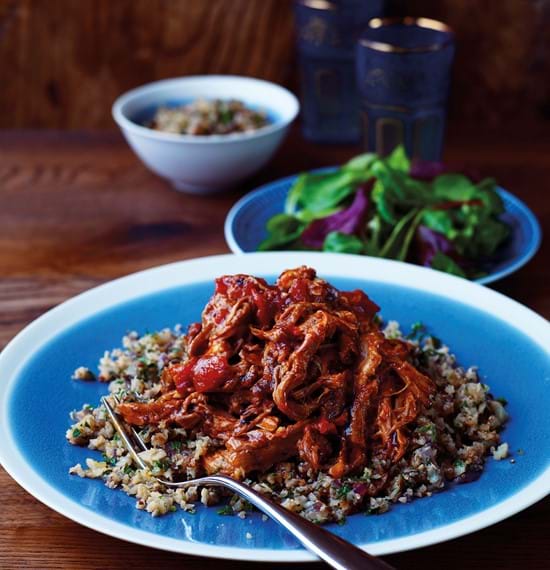 Slow Cooked Pulled Shoulder of Lamb with Cauliflower Couscous Slow Cooked Pulled Shoulder of Lamb with Cauliflower Couscous