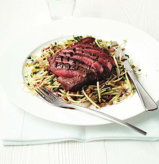 Spiced Lamb with Spiralised Parsnip and Freekeh Salad Spiced Lamb with Spiralised Parsnip and Freekeh Salad