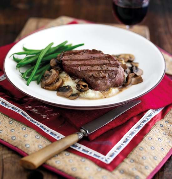 Steaks with Mushroom Sauce and Cauliflower Puree Steaks with Mushroom Sauce and Cauliflower Puree