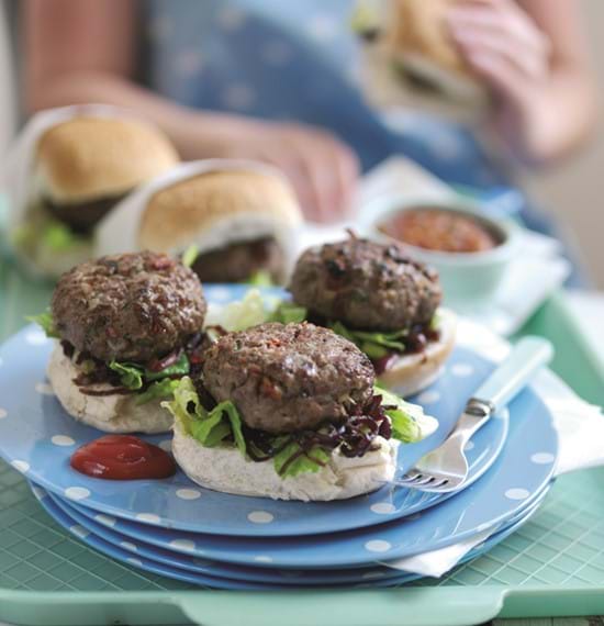 Sun-Dried Tomato Burgers with Balsamic-Glazed Onions Sun-Dried Tomato Burgers with Balsamic-Glazed Onions