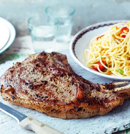 Porterhouse Steak with Pine Nut Spaghetti Porterhouse Steak with Pine Nut Spaghetti