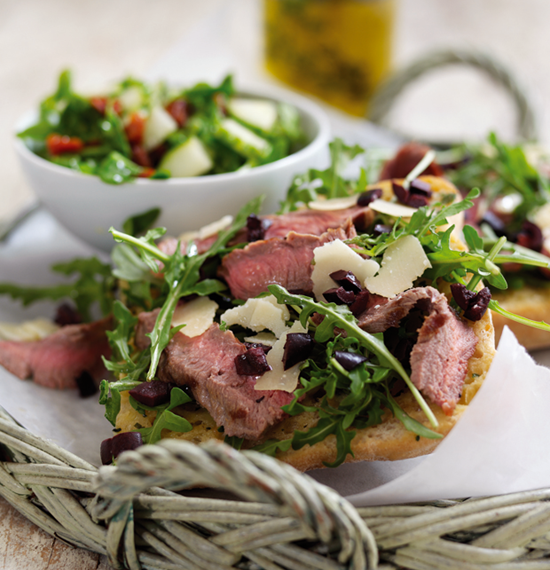 Beef and Parmesan Pizza with Herb Oil Beef and Parmesan Pizza with Herb Oil