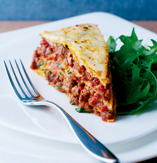 Beef and Tomato Tortilla Stack Beef and Tomato Tortilla Stack
