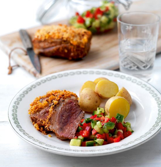 Paprika and Parmesan Lamb with Spring Salsa Paprika and Parmesan Lamb with Spring Salsa