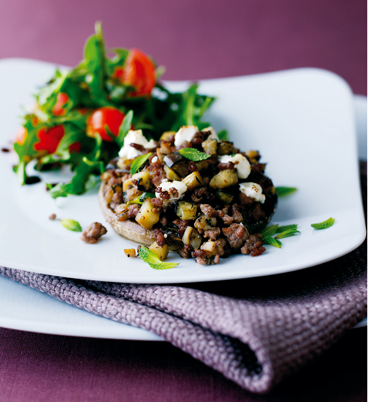 Portobello Mushrooms with Beef and Aubergine (1) Portobello Mushrooms with Beef and Aubergine (1)
