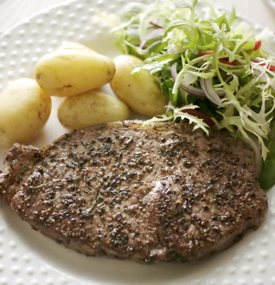 Pan-Fried Steak with Herbs Pan-Fried Steak with Herbs
