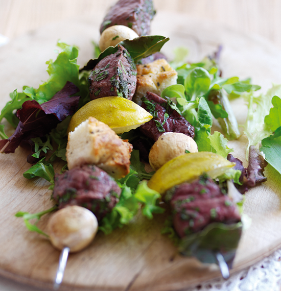 Steak and Parma Ham Skewers with Sage Steak and Parma Ham Skewers with Sage